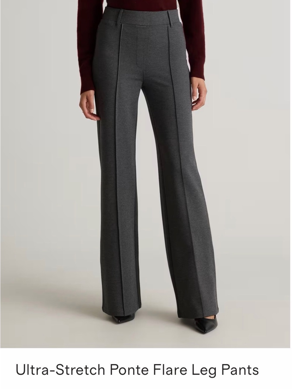 Quince Ultra-Stretch Ponte Flare Leg Pants